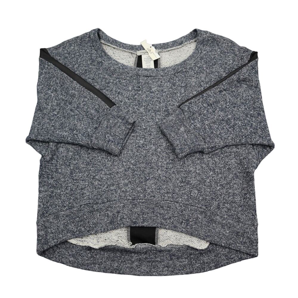 Imagenation Sweatshirt Womens S Gray Dolman Sleeve Round Neck Stretch Knit